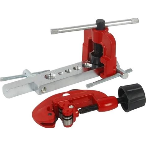 Kit d'outils pour évaser les tuyaux en cuivre de 3 à 28 mm, comprenant un outil d'évasement, un coupe-tube et un alésoir. (Ensemble en pouces) (1/5)