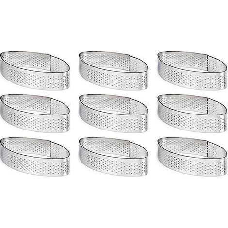 9 lot acier inoxydable cercle à tarte chaleur gâteau mousse moules (1/5)