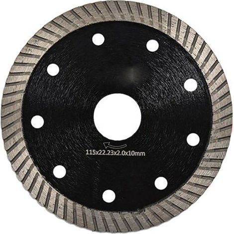 Disque diamant turbo pour meuleuse angle 115 mm, arbor 22,23 mm, noir – haute performance et longue durée (1/5)