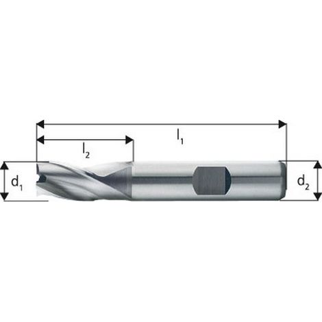 Taglierina Sbozzare Extra Corto Tipo N, In Acciaio Ad Alta Velocità Per 8% Di Cobalto, Senza Rivestimento, Ø D1 - E8: 4.0 Mm, Lunghezza. Totale 51 Millimetri L1