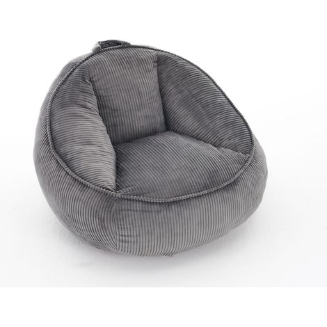 Cord-Sitzsack mit ergonomischer Rückenlehne, Grau, 90 x 90 x 59 cm, HOMVRA (1/5)