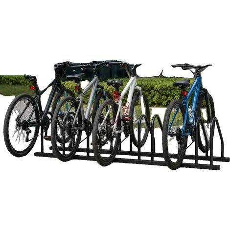 Portabiciclette, può contenere 3 biciclette, robusto telaio in acciaio, colore nero. (1/2)
