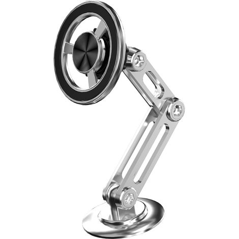 Magnetische Autotelefonhalterung mit flexibler Basis, ausziehbarem Armaturenbrettzubehör und Navigationssystem aus Metall. (1/5)