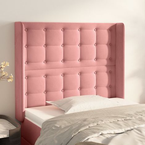 Tête de lit avec oreilles Panneau de lit pour Lit adult Décoration murale Rose 83x16x118/128 cm Velours RJYKXR648245 MaisonChic (1/5)
