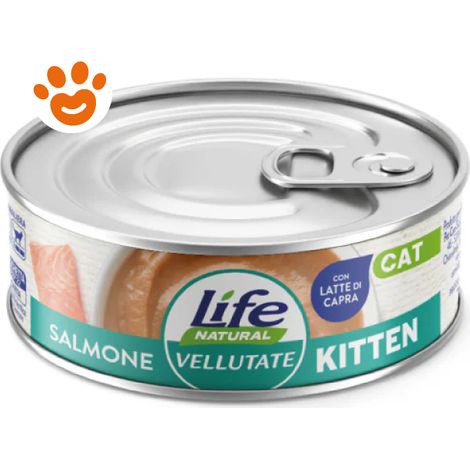 Life Cat Le Vellutate Kitten Salmone - Lattina 70 Gr -