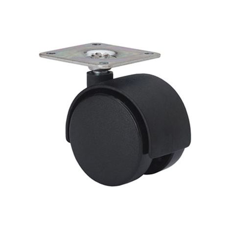 Roue double en plastique noir 45 mm zinguée 1-0241 (1/2)