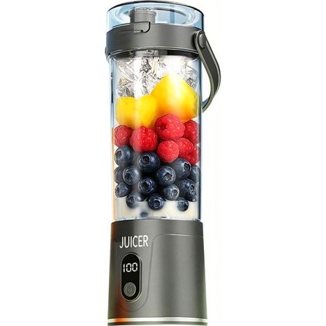 Tragbarer Standmixer – 700 ml – 6 Edelstahlklingen – 300-W-Motor – Bidirektionale Rotation – Eingebauter Akku – USB-C-Ladeanschluss – Reisedeckel (1/5)