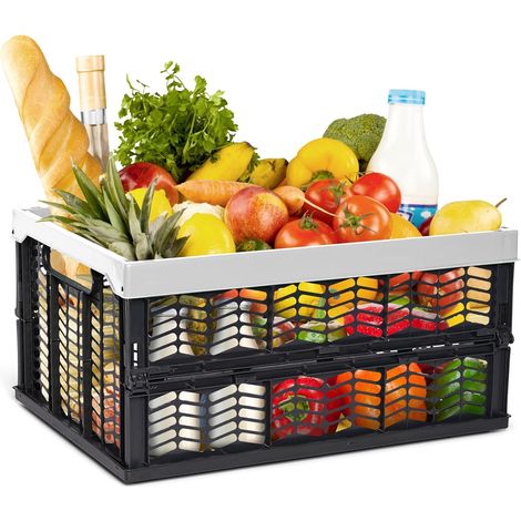 Panier pliable, 30 L, gris/noir, robuste