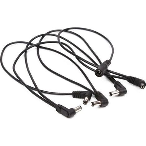 5-fach abgewinkeltes Daisy-Chain-Stromkabel für Gitarren- und Bass-Effektpedale – Schwarz (1/2)