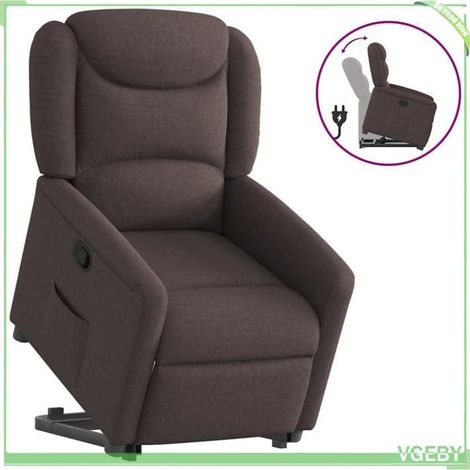 Fauteuil inclinable - 7291712427428 - marron foncé - relève‑personne électrique - inclinaison 135° (1/5)