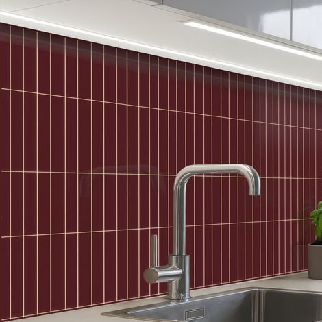 REVETEMENT MURAL DE CUISINE, CRÉDENCE DE CUISINE Lignes - Motif - Bordeaux 80x60 (1/5)