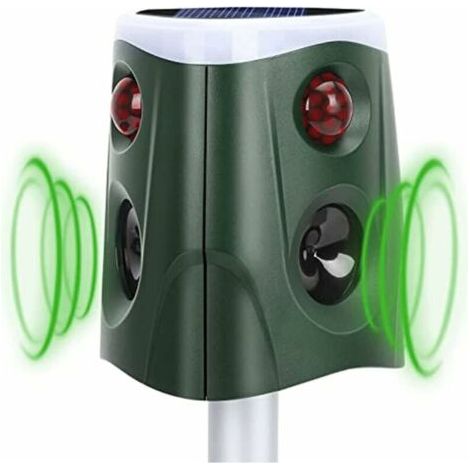 360°-Haustierabwehr, IP55 wasserdicht, solarbetrieben, Bewegungsmelder, Infrarot-Erkennung – Vertreibt Katzen, Kaninchen, Eichhörnchen und Tauben