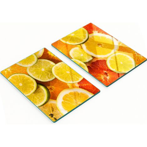 Küchenschneidebretter aus Glas mit Zitrusfruchtmotiven, 2 x 40 x 52 cm (1/5)