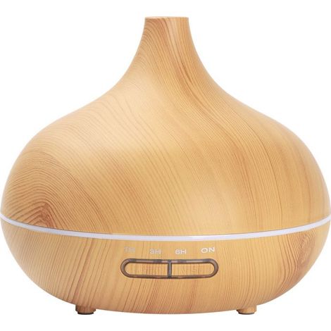Aromadiffusor/Luftbefeuchter (500 ml), Holzoptik, mit farbwechselnder LED-Beleuchtung und 4 Timer-Einstellungen. 165 x 145 mm (1/5)