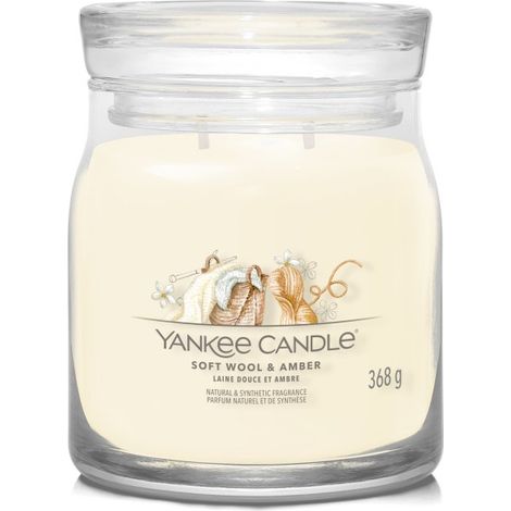 Weiche Wolle & Amber – Yankee Candle Signature – Mittlere Kerze mit zwei Dochten – Neuheit 2022 (1/4)