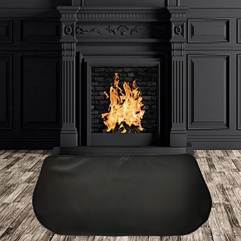 Tapis de cheminée - Tapis ignifuge - Tapis de barbecue - Tapis de foyer - Tapis de protection de sol - Noir - Fibre de verre (1/5)