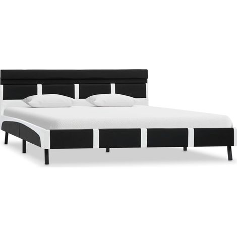 Maison Exclusive - Bett mit LED-Beleuchtung ohne Matratze Schwarz