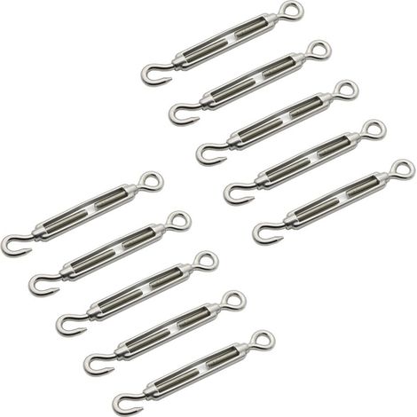 10 Stück M5 304 Edelstahl-Haken- und Ösenspannschloss (1/5)