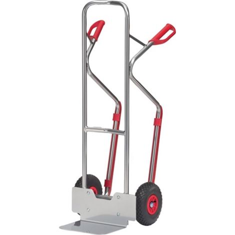 Carrello impilabile H.1300mm con pala L.250xP.320mm, pneumatici, portata 200kg, in alluminio (1/2)