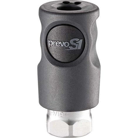 Raccord rapide de sécurité PREVOST, Filetage vers Femelle G 1/4 Femelle 1/4pouces ISO C6 en Corps Composite ( Prix pour 1 )