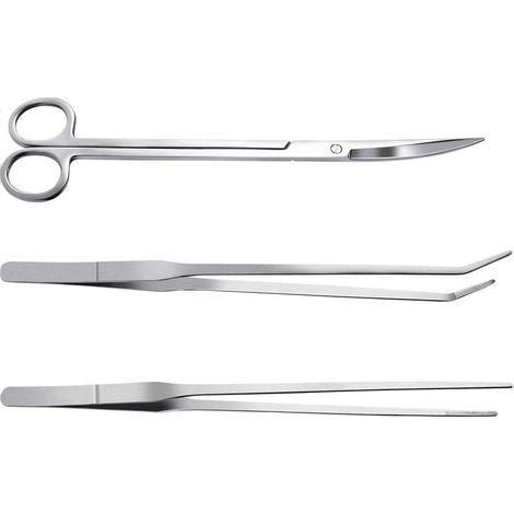 Set d'Entretien pour Plantes d'Aquarium, Pince et Ciseaux de Précision Inox pour Eau Douce & Mer 3 Pcs (1/5)