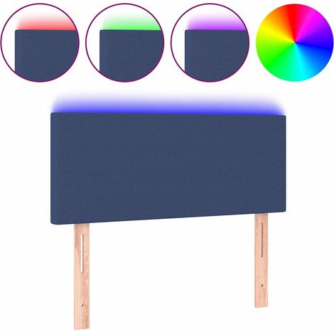 Maison Exclusive - Cabecero con LED de tela azul 90x5x78/88 cm (1/5)
