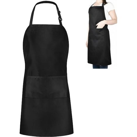 Verstellbare Küchenschürze mit 2 Taschen, ideal für Zuhause, Restaurants, Cafés, Backen, Gartenarbeit, Grillen und professionelle Tätigkeiten. (1/4)