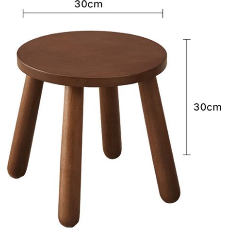 1 Tabouret en bois, repose-pieds amovible, design rond noyer, mobilier intérieur et extérieur