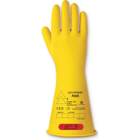 Gants pour électriciens isolés Ansell ActivArmr RIG014BY taille 10, Sécurité électrique, 1 Paire, Jaune ( Prix pour 1 paire )