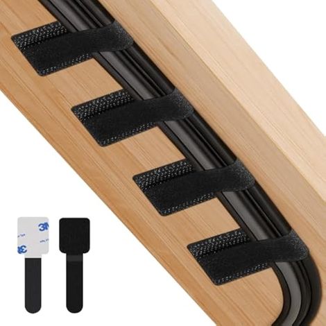Lot de 50 attaches de câbles autocollantes, sangles de gestion des câbles pour organiser les câbles de données, organisateur de câbles adhésif puissant pour sous le bureau (TV, PC, ordinateur portable (1/5)