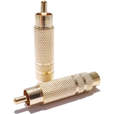 AV audio adapter RCA male to 6.35 mm female, gold-plated RCA to 6.5 mm metal conversion connector. (1/4)