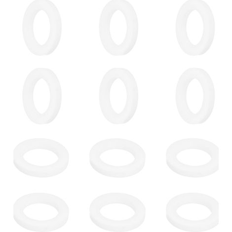 Rondelle PTFE 12Pcs 25mm OD 16mm ID 3mm Épais Rondelles Plates Joint d'Étanchéité Annulaire pour Robinet, Tuyau, Boulon, Machinerie, Blanc (1/5)