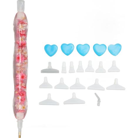 6-Zoll-Diamant-Strassstift für Strassmalerei - Zubehör-Werkzeugset, rosa Blume (1/5)