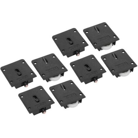 4 Paires de Roulettes Nylon Roues Simples pour Meubles, Placard, Armoire, Porte Coulissante (1/5)