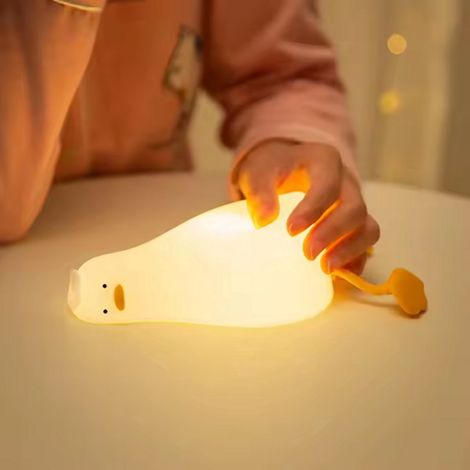 Luce notturna per la cameretta dei bambini - Lazy Duck - LED - Touchscreen - Adatta ai bambini - Supporto per cellulare (1/3)