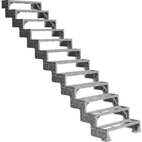 Dolle Außentreppe Gardentop 270-330cm Geschosshöhe mit Einlegerahmen 80cm breit ohne Geländer