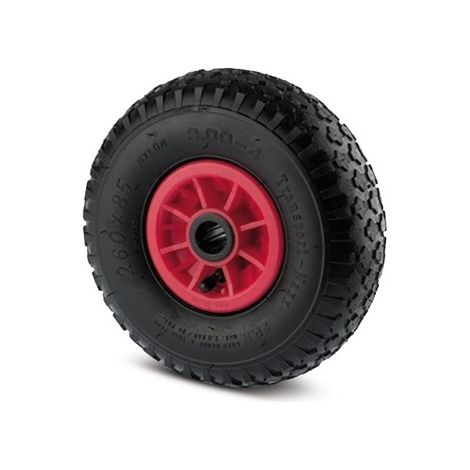 Roue polypropylène noire pneumatique 260mm – Alésage 20mm – Charge 150kg – Roulements à rouleaux pour matériel d'atelier – Tente