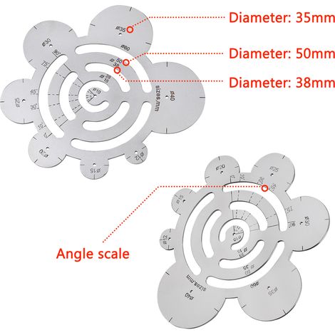 Kreisförmiger Winkelmesser aus Edelstahl – 9,5 cm Modell zum Zeichnen präziser Kurven und Winkel (1/5)