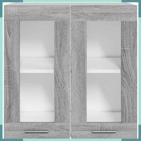 815121 Vitrine suspendue 'Lyon' Gris Sonoma 60 x 31 x 60 cm Bois d'ingénierie (1/5)