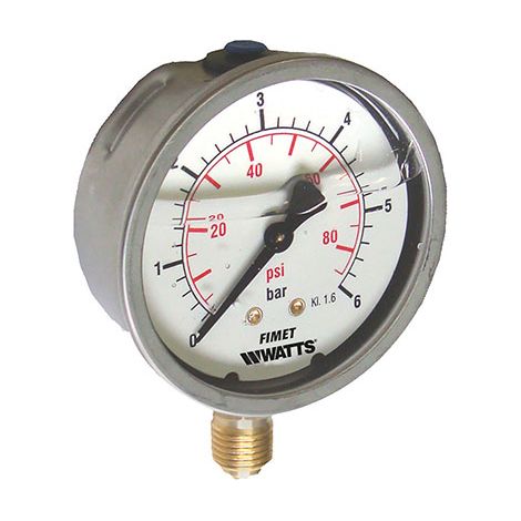 MANOMETRO A BAGNO DI GLICERINA MG1- INOX 63- 6 bar- WATTS- pezzi 1