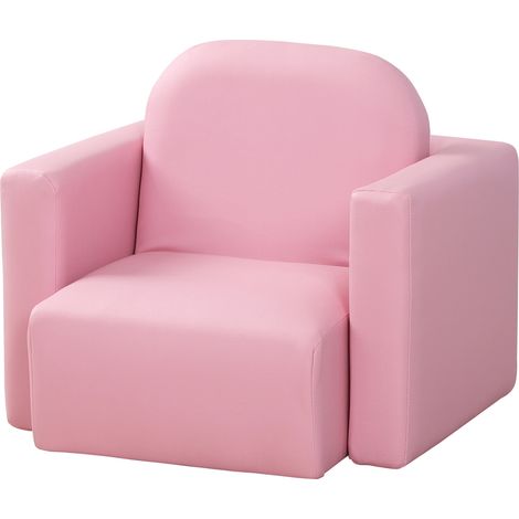 HOMCOM Kids Mini Sofa Armchair Seat 2 In 1 Table Chair Set for 3 years Pink (1/5)