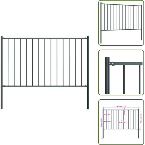 Recinzione antracite - vidaXL Pannello di recinzione Woerden con pali in acciaio 1,7x0,75 m antracite - Recinzione anti-intrusione