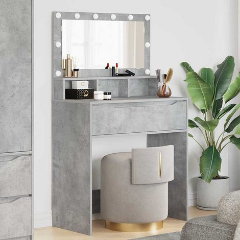 Schlafzimmer-Frisiertische Beton Grau 80 x 39,6 x 135 cm