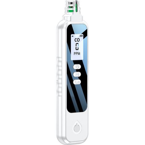 Kohlenmonoxid- und Rauchmelder，mit 1,1-Zoll-Display，mit akustischem Alarm und Warnung bei niedrigem Batteriestand，Echtzeitüberwachung，Weiß (1/5)