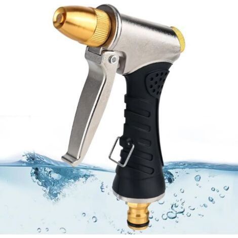 Pistolet d'arrosage,Douche à main de jardin haute pression en métal,Buse d'arrosage 3 fonctions, pour l'arrosage de jardin, le lavage de voiture, la douche d'animaux domestiques (1/5)