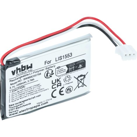 vhbw Akku kompatibel mit Sony WH-CH700N, MDR-XB950N1, SRS-WS1 Wireless Headset Kopfhörer (1000 mAh, 3,7 V, Li-Polymer)