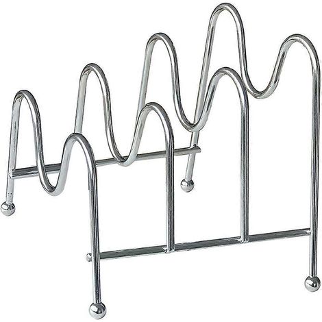 Porte-couvercles de casseroles, égouttoir à vaisselle, support pour couvercles de casseroles, égouttoir à vaisselle-15.50X14.50X14.00CM-Silver (1/4)