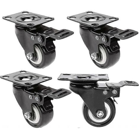 Roulettes de transport, roulettes doubles avec 4 freins, roulettes robustes adaptées aux chaises de plage et aux meubles (1/5)