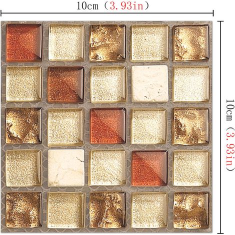 40 pièces Autocollants de Carrelage Mural, 10x10cm Autocollant Auto (1/5)