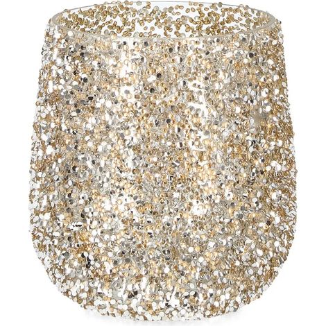 Brillant goldener Glas-Teelichthalter Ø15 × H17 cm